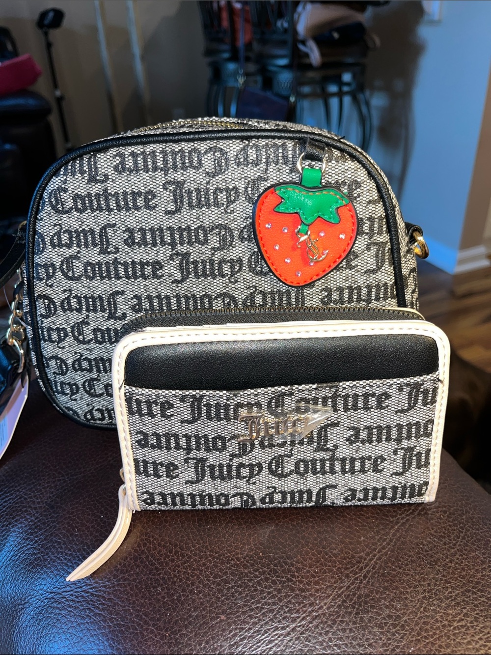 NWT Juicy Couture Signature Crossbody with matching wallet.